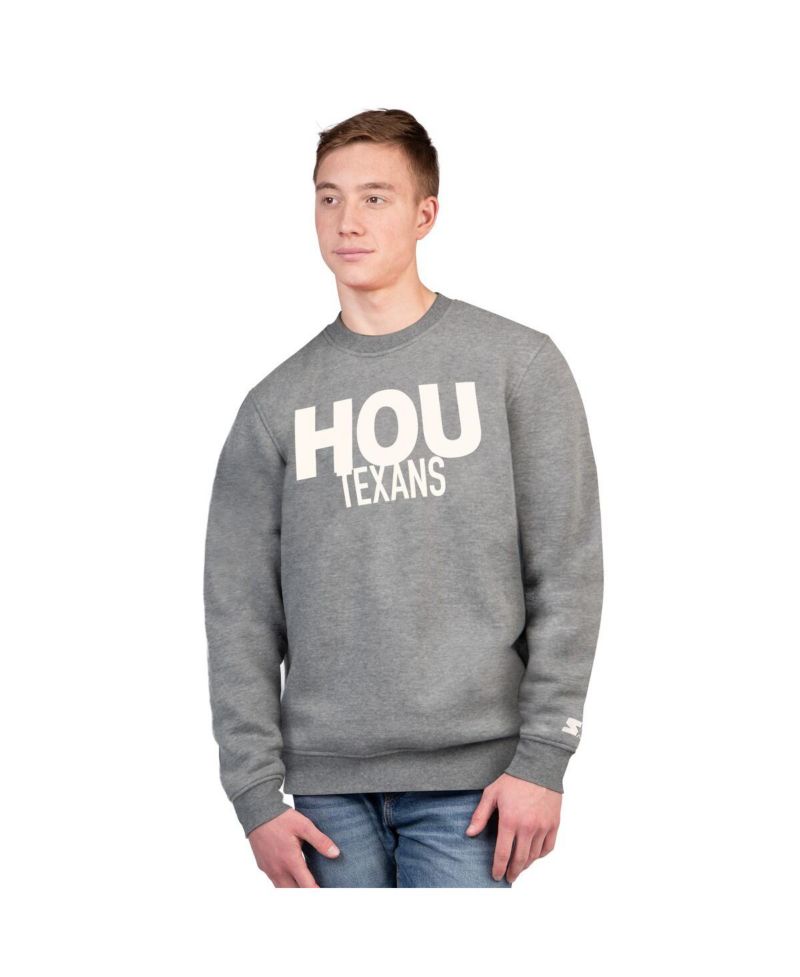 Men's Charcoal Houston Texans Assist Fleece Crewneck Sweatshirt