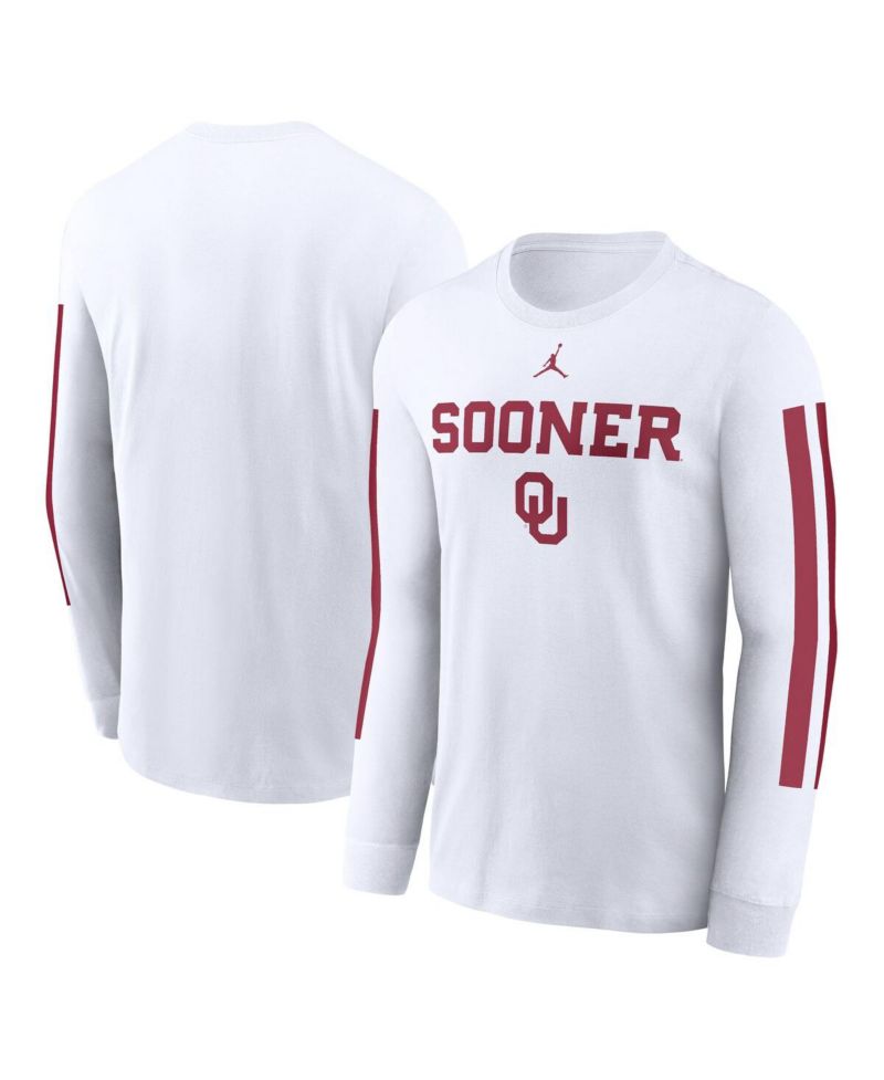 Men's White Oklahoma Sooners Local Spirit Slogan Long Sleeve T-Shirt