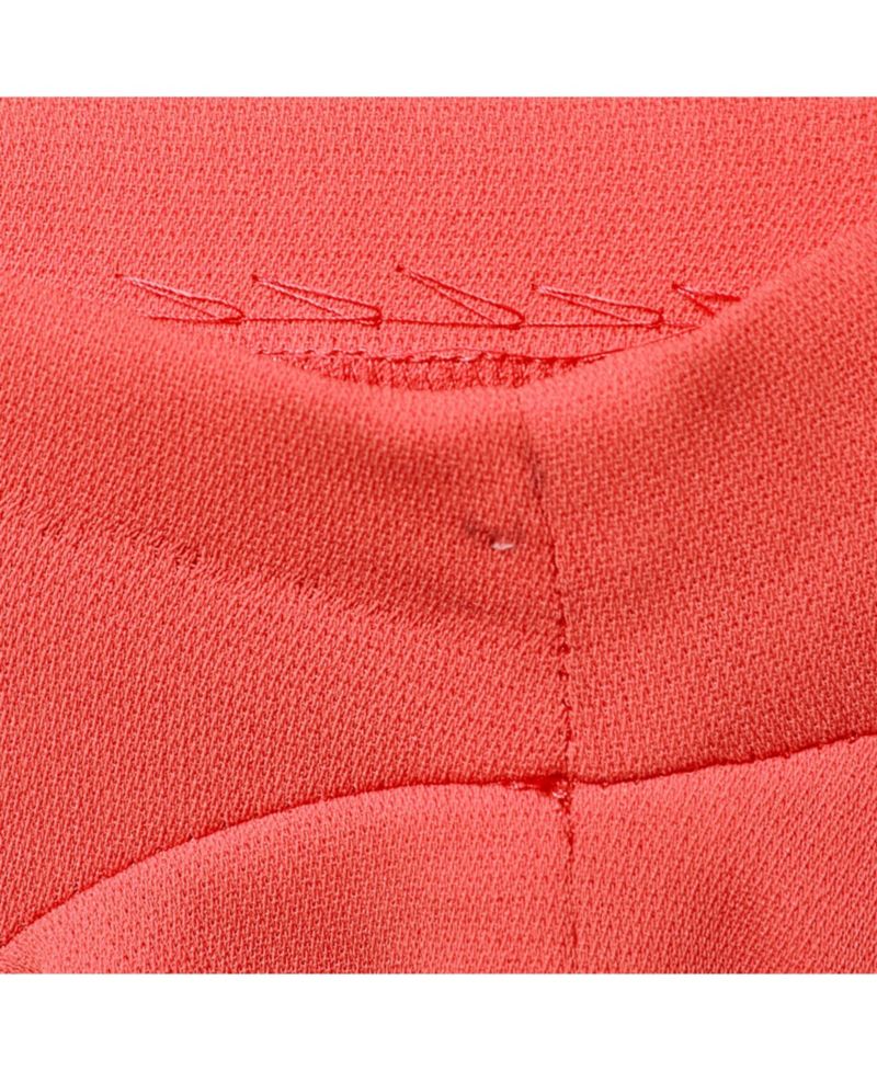 Women's Cheap and Chic Red Chiffon Shift Dress with Corsage Rose Detail