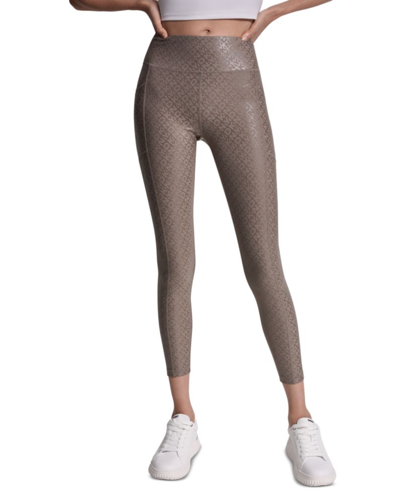 DKNY Women's Printed High-Wasit Fitness Tights Pants