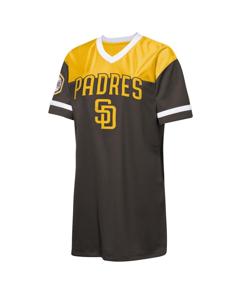 Big Girls Brown San Diego Padres Big League Cheer V-Neck T-Shirt Dress