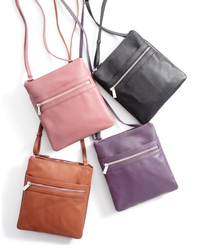 Triple-Zip Pebble Leather Dasher Crossbody