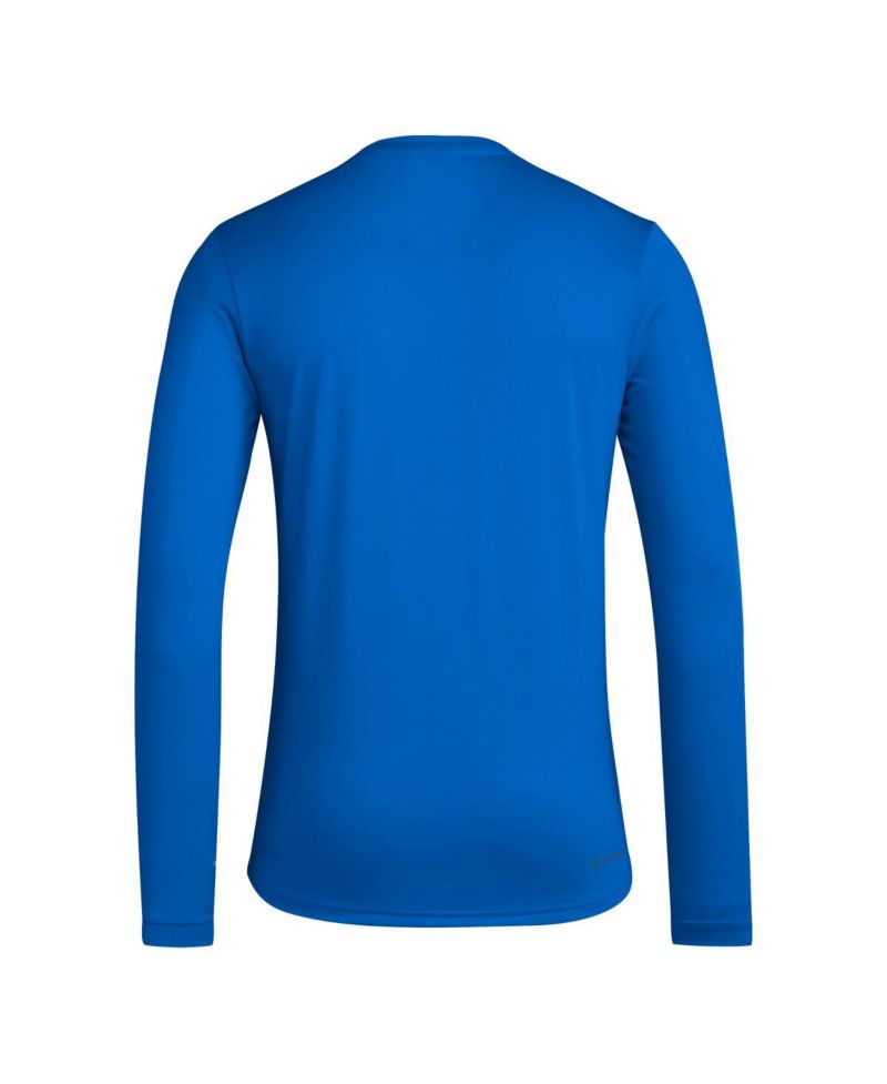 Men's Royal Kansas Jayhawks Locker Practice Football Pre-Game Long Sleeve T-Shirt