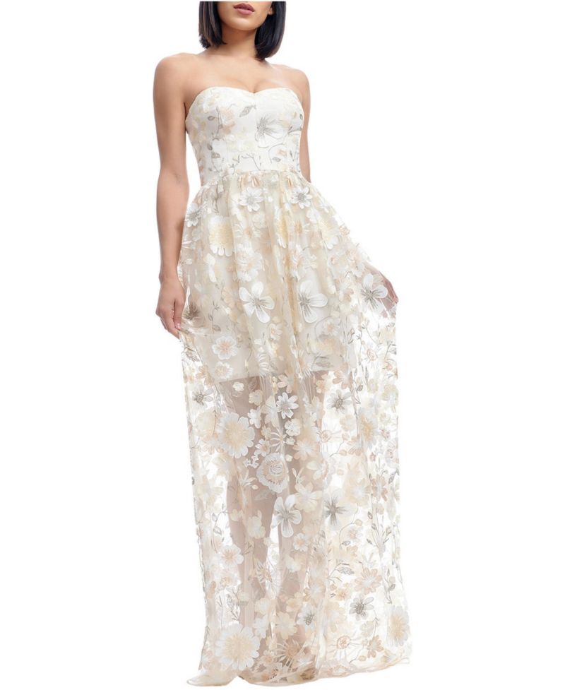Women's Audrina Floral Strapless Gown