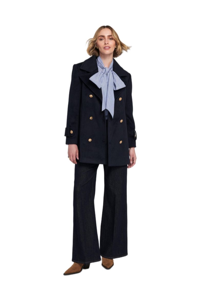 Women's Melton Peacoat Coat