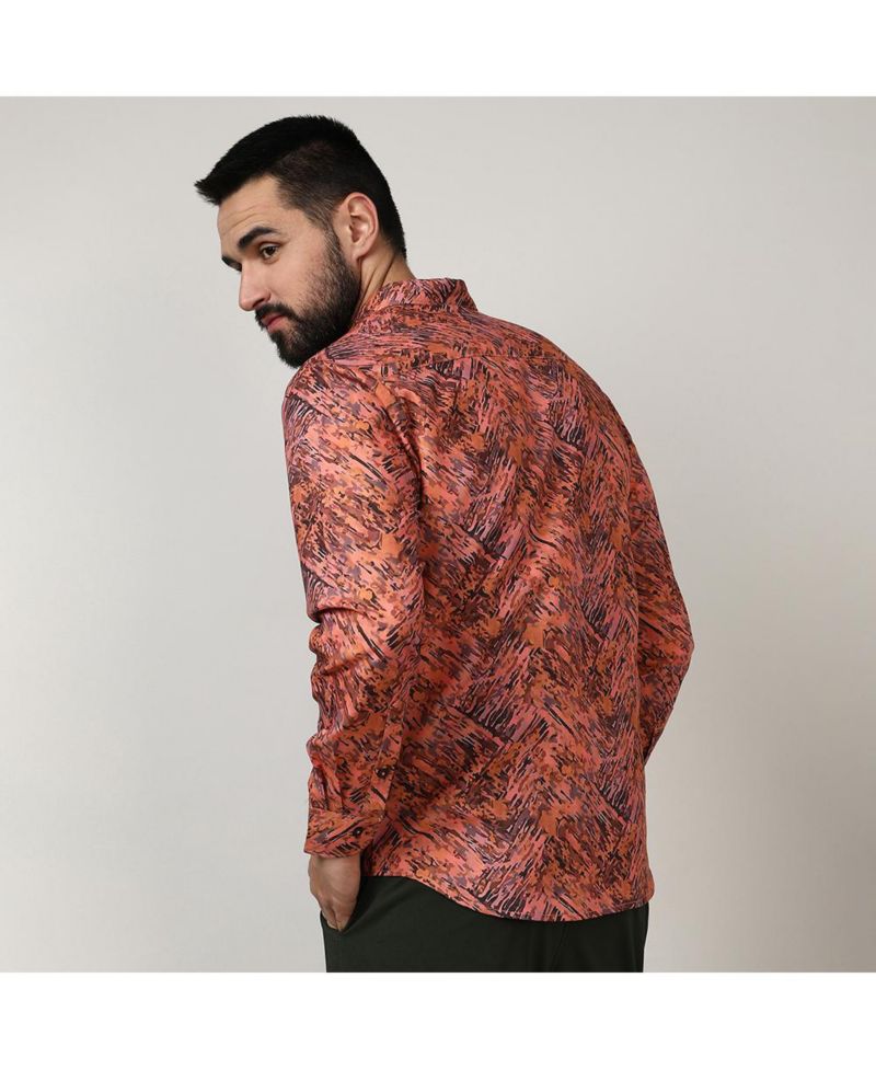 Men's Sienna Brown Animal Print Shirt