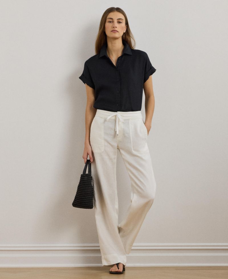 Dolman-Sleeve 100% Linen Shirt