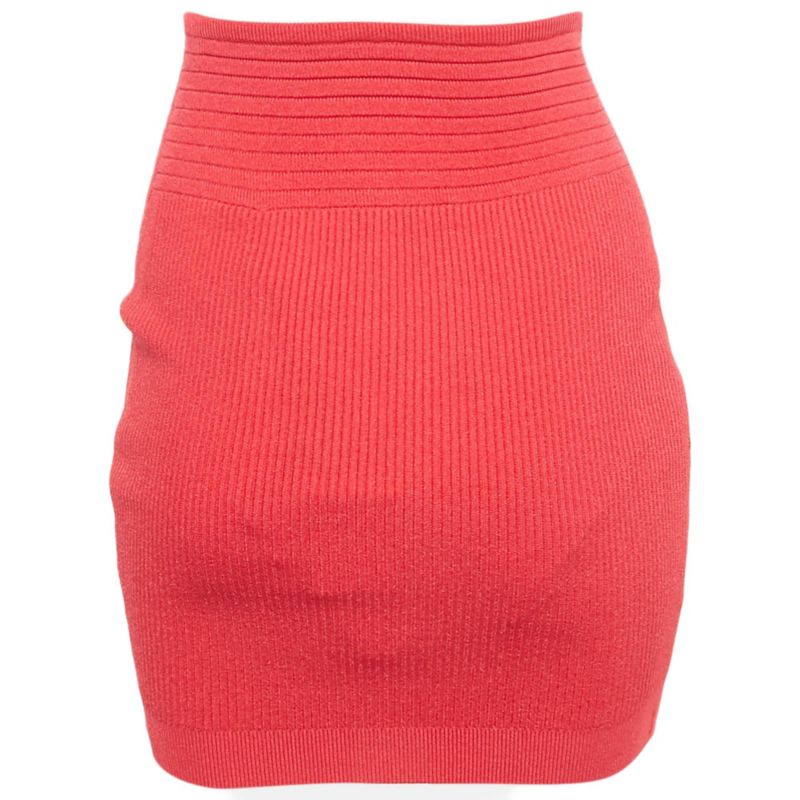 Women's Pink Stretch Knit Mini Skirt