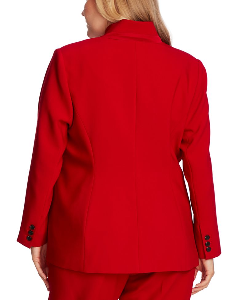 Plus Size One-Button Notch-Collar Blazer