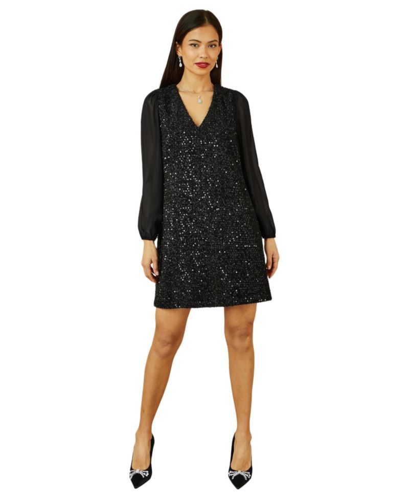Women's Women'sSequin Tunic Dress With Tie Back