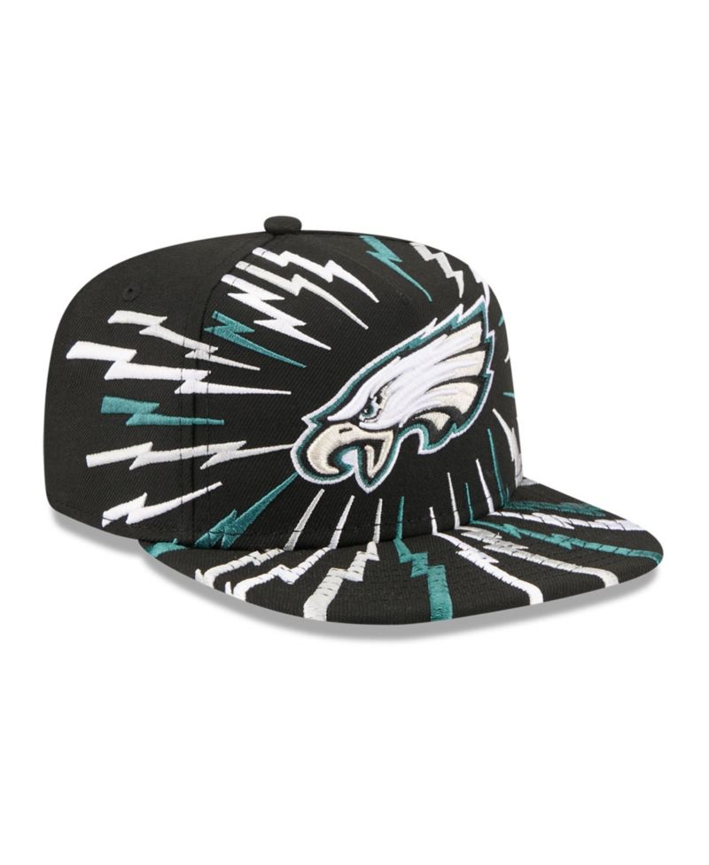 Big Boys and Girls Black Philadelphia Eagles Bolt A-Frame 9FIFTY Snapback Hat