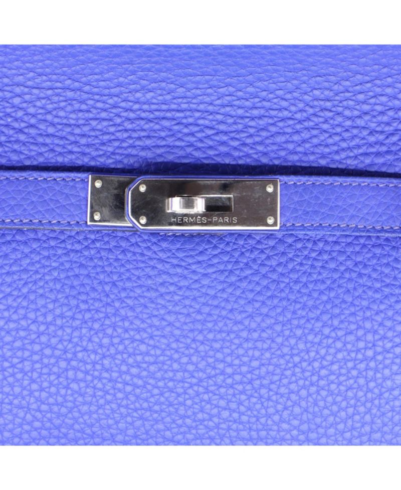 Kelly 28 Handbag Green Togo with Palladium Hardware