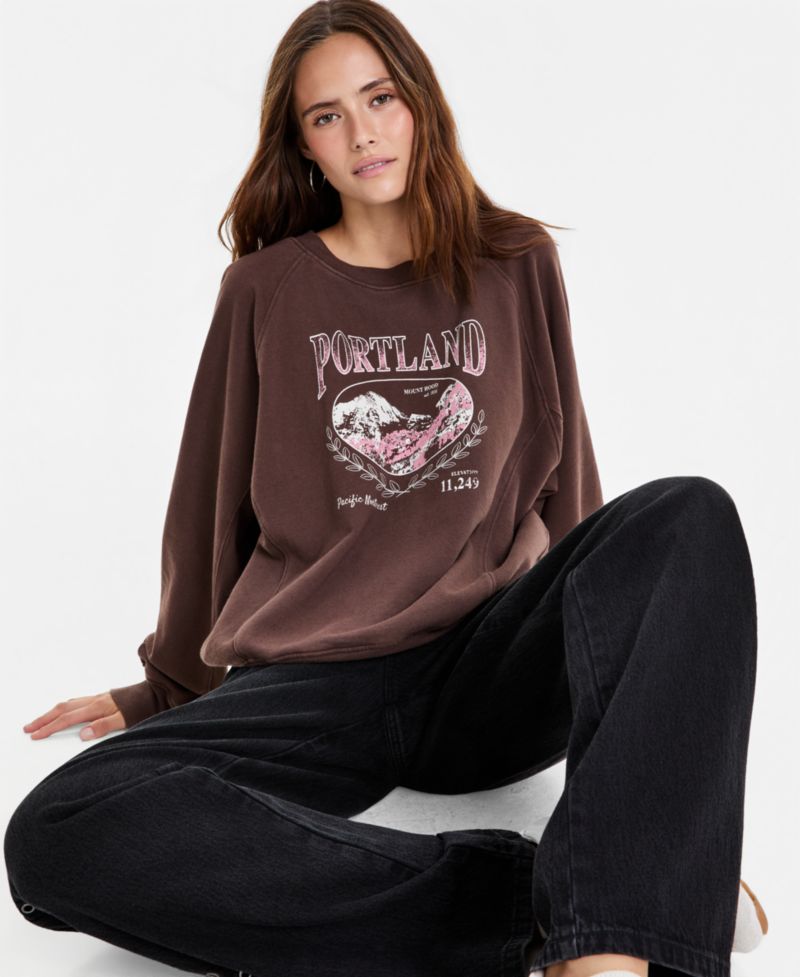 Women's Cotton Graphic Fleece Sweatshirt