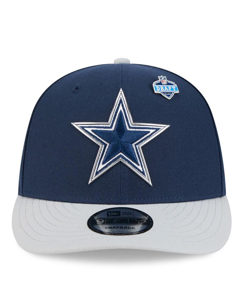 Men's Navy/Silver Dallas Cowboys 2026 NFL Draft On Stage Pre-Curved 9FIFTY Snapback Hat