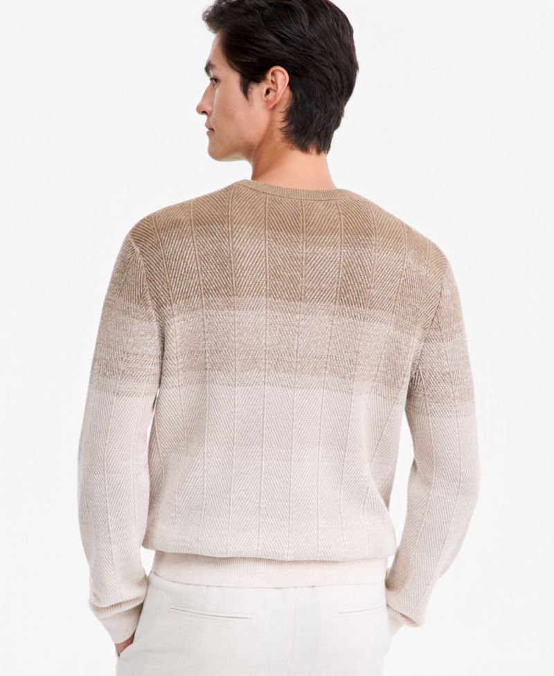 Men's Herr Cotton Gradient-Stripe Crewneck Sweater, Macy's Exclusive