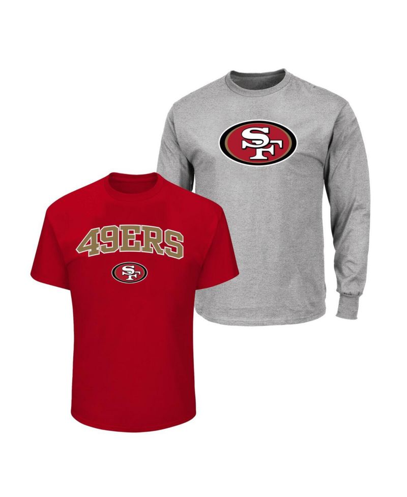 Men's Scarlet/Heather Gray San Francisco 49ers Big & Tall 2-Pack T-Shirt Set