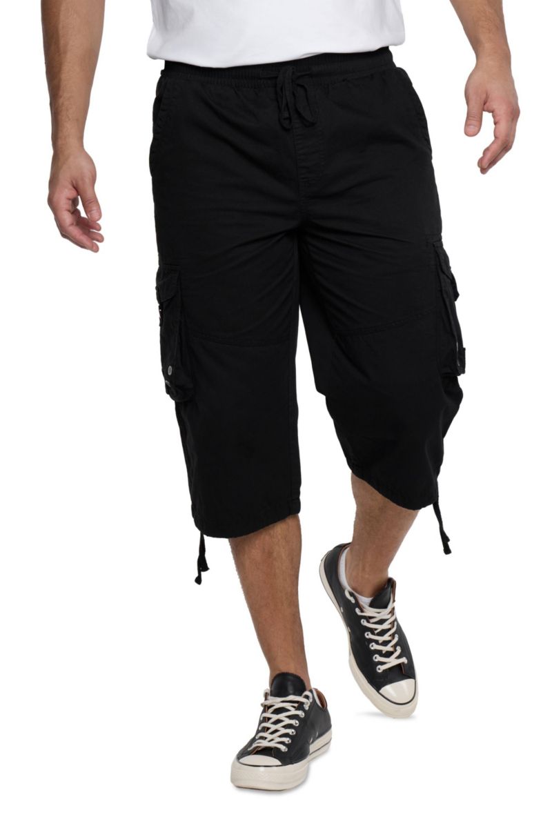 Men's X RAY 18" Elastic Waist Capri Long Cargo Shorts