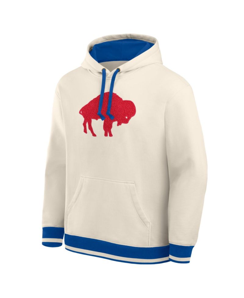 Men's Cream Buffalo Bills Chenille Heavyweight Fleece Hoodie