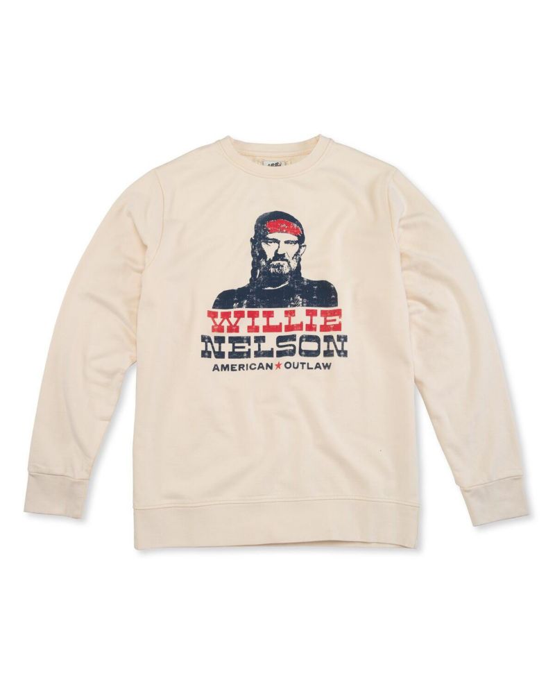 Men's Cream Willie Nelson Sunday Fleece Pullover Sweatshirt