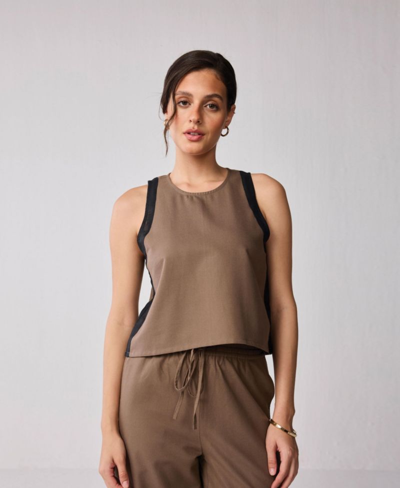 Women's Sleeveless Colorblock Top