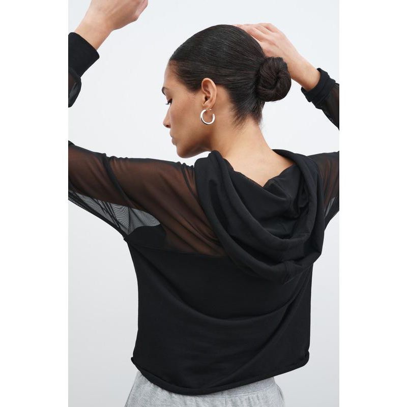 Women's Park Sheer Mesh-Sleeve Lightweight Relaxed Hoodie