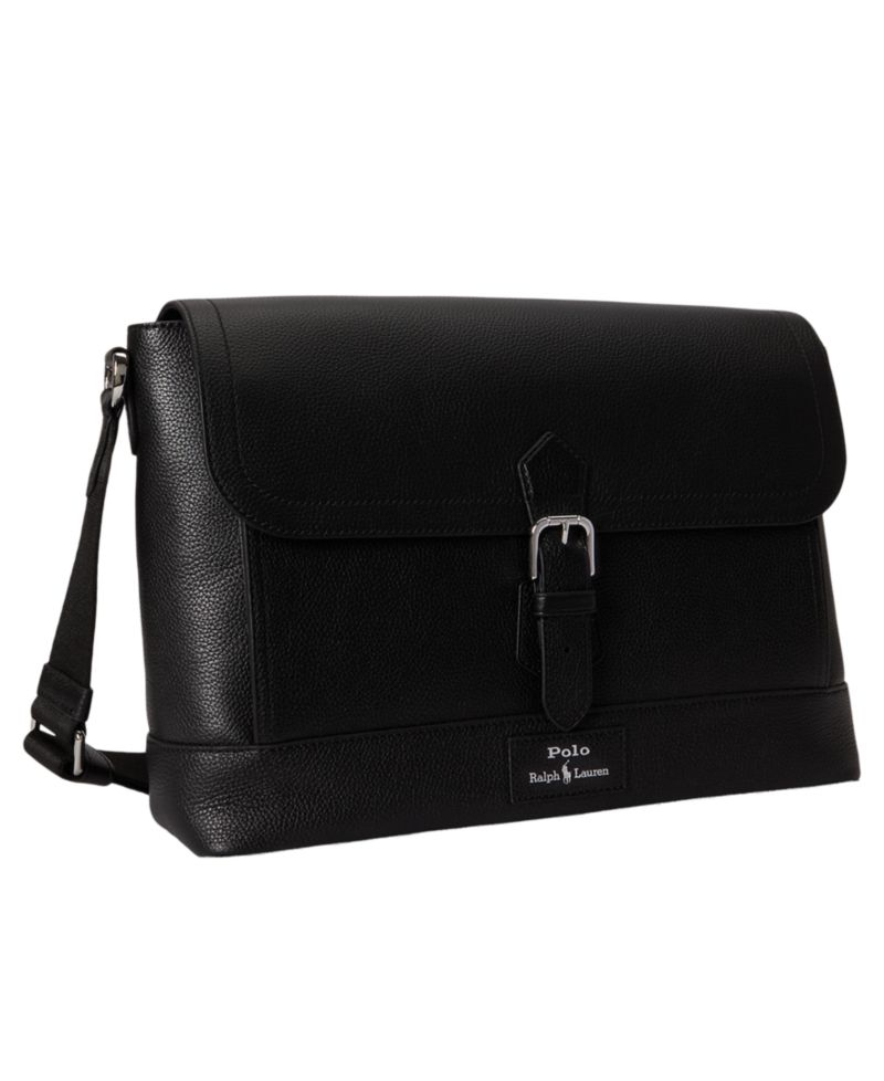 Men's Pebbled Leather Messenger Bag