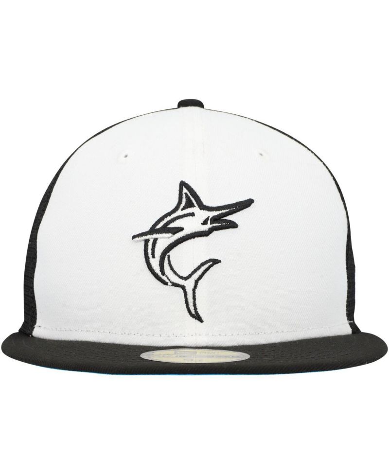 Men's White, Black Miami Marlins 2023 On-Field Batting Practice 59FIFTY Fitted Hat