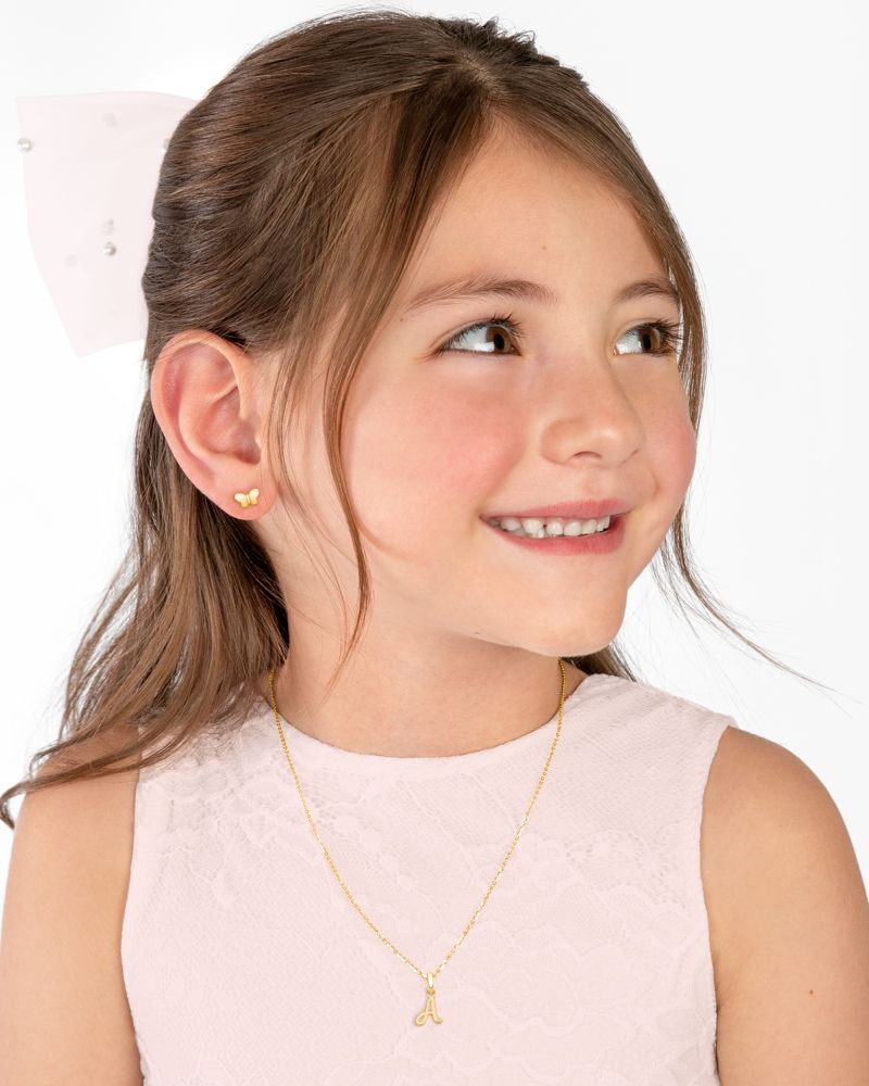 14K Gold Diamond Initial Necklace