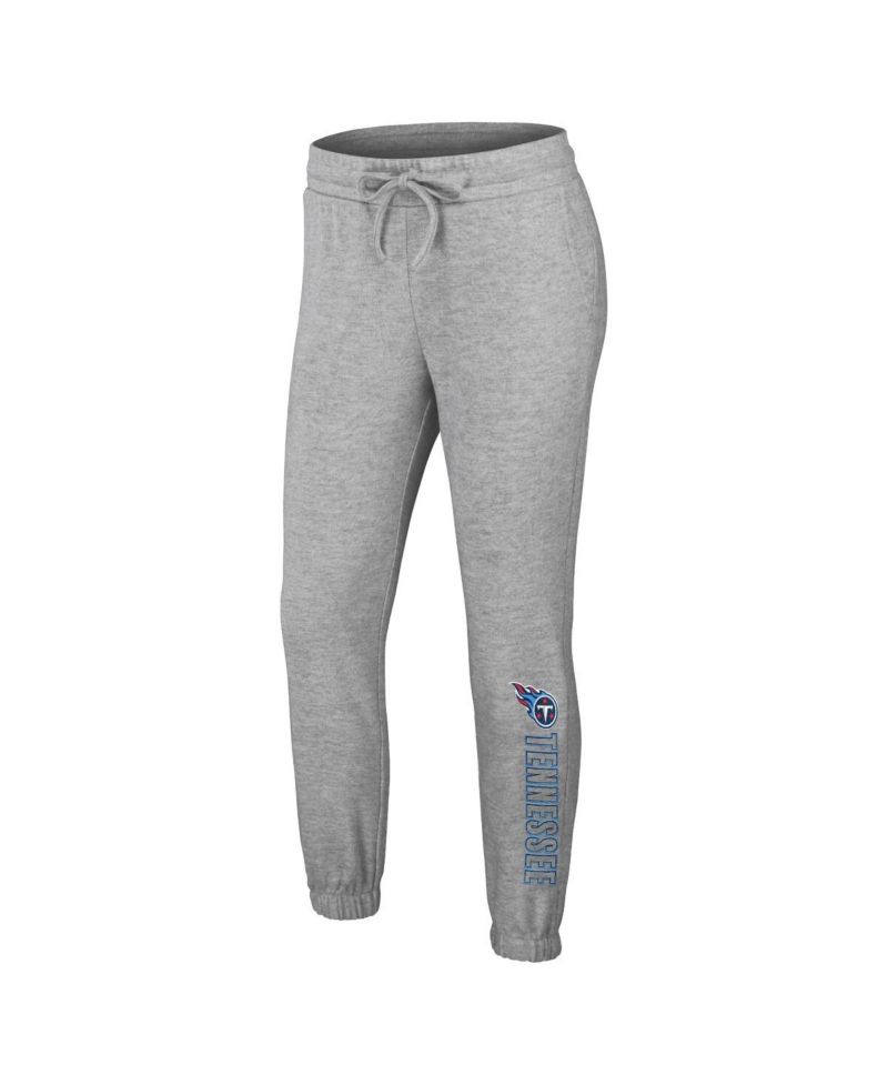 Women's Heather Gray Tennessee Titans Knit Long Sleeve Tri-Blend T-Shirt & Pants Sleep Set