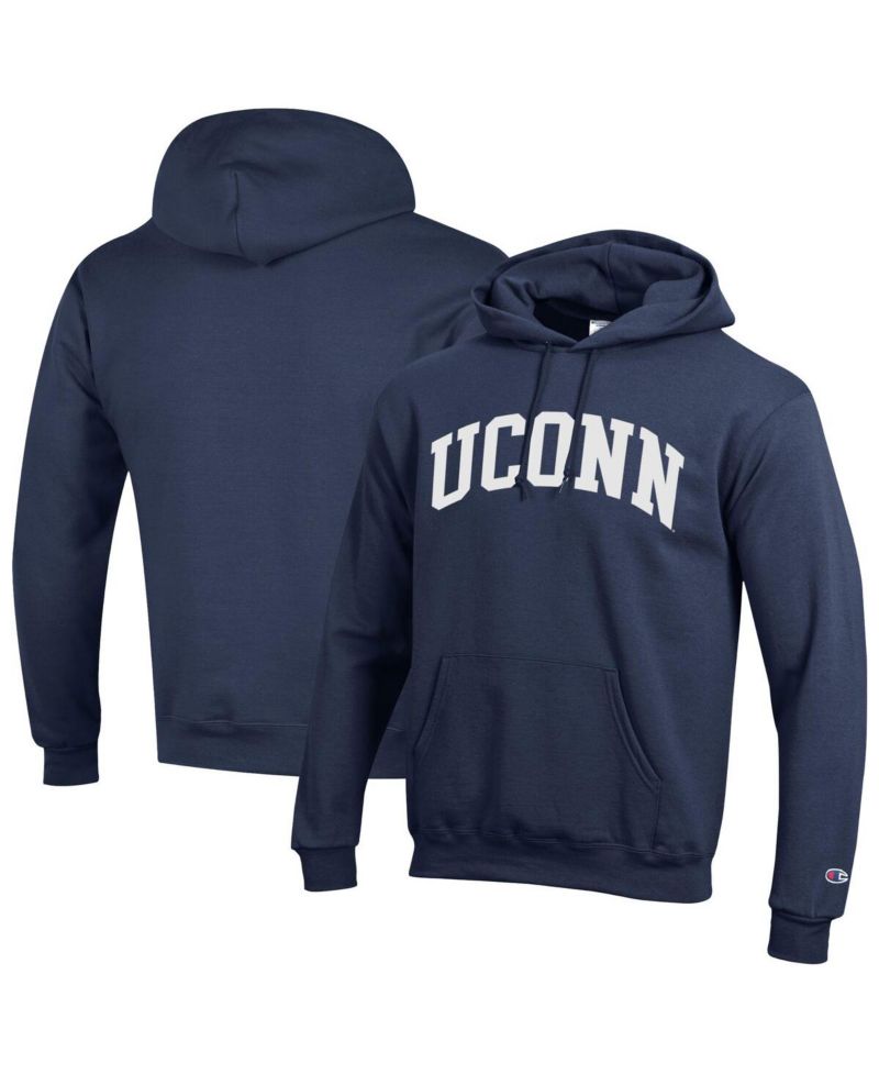 Men's Navy UConn Huskies Basic Arch Fleece Pullover Hoodie