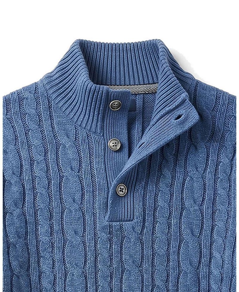 Little Boys 5-7 Organic Mock Neck Cable Sweater