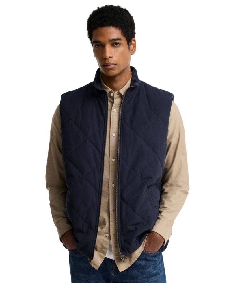 Men's Corden Quilted Tartan-Trim Vest