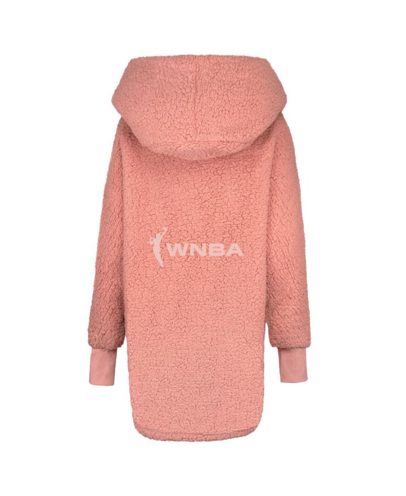 Women's Pink WNBA Breast Cancer Awareness Oversized Hooded Sweater