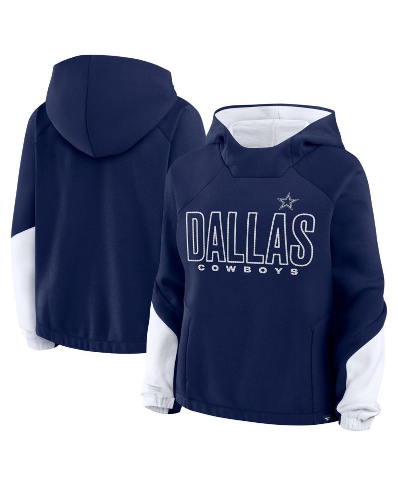 Women's Navy Dallas Cowboys Play Clock Bling Hoodie