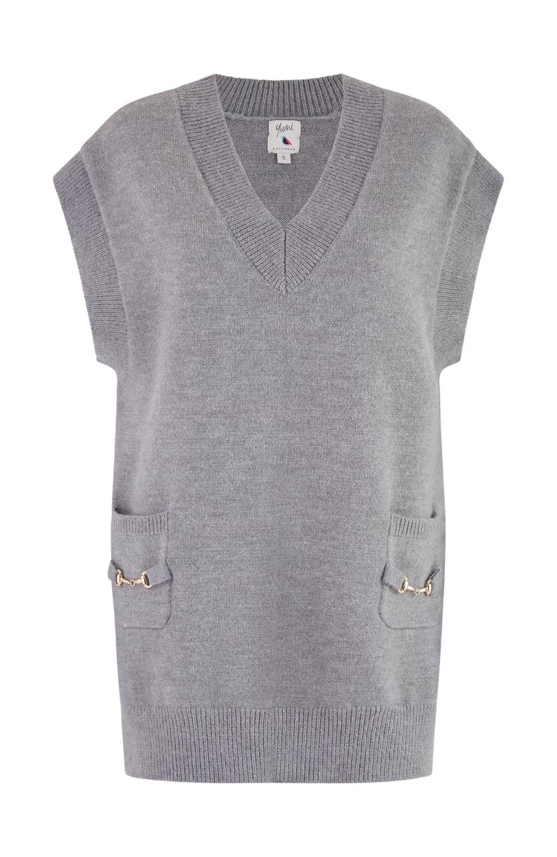 Women's Knitted V-Neck Vest Tunic