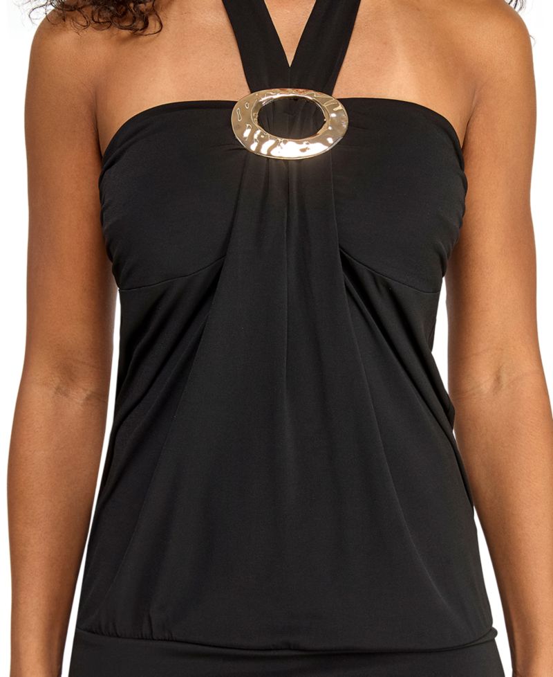 Women's Halter Ruched Mini Dress