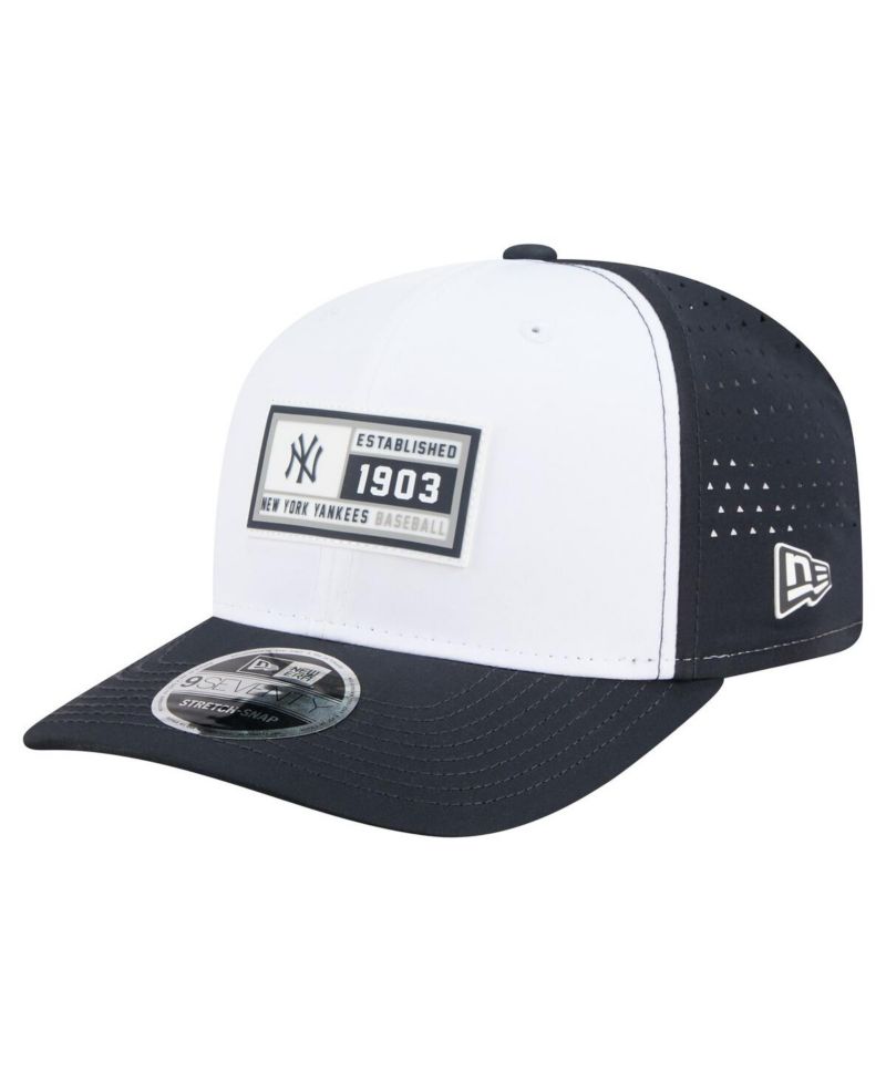 Men's White/Navy New York Yankees Established Patch 9SEVENTY Adjustable Hat