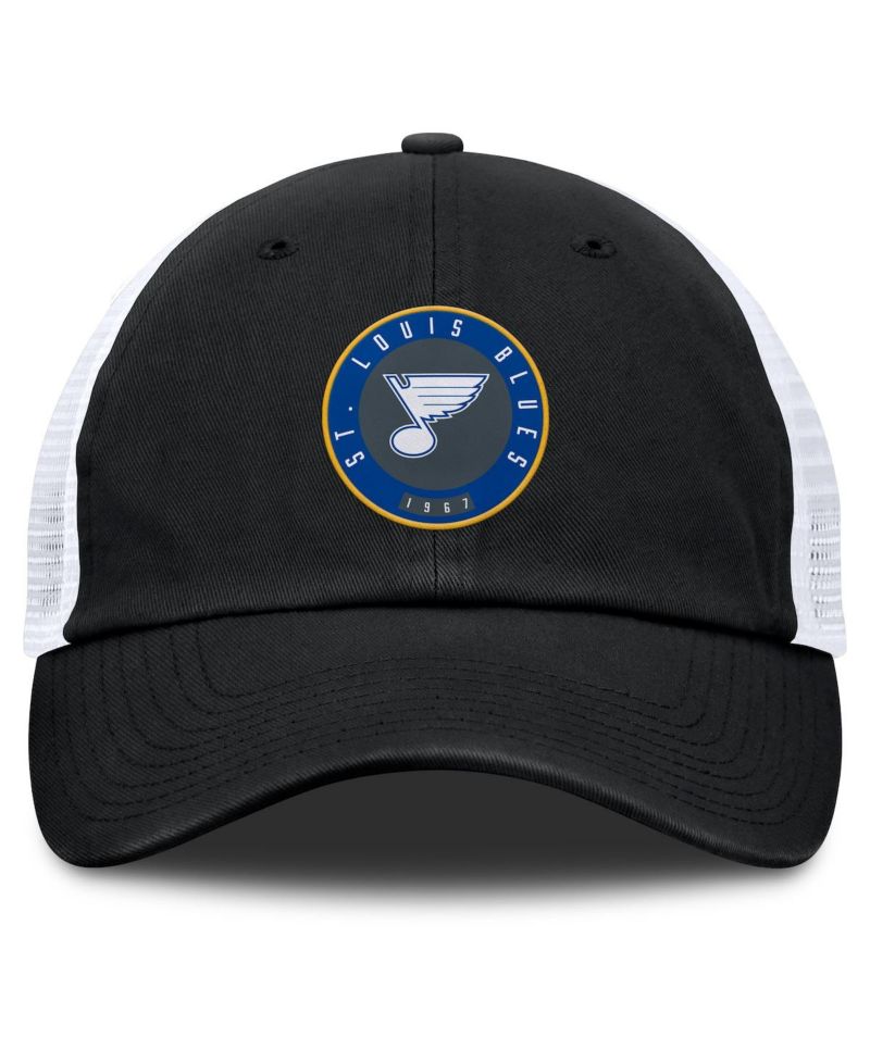 Men's Black/White St. Louis Blues Averie Trucker Adjustable Hat