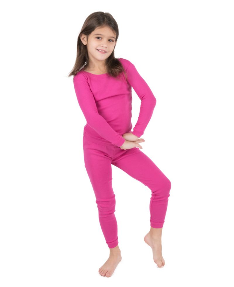 Kids Matching Family Two Piece Cotton Long Sleeve Solid Color Pajamas 6-14