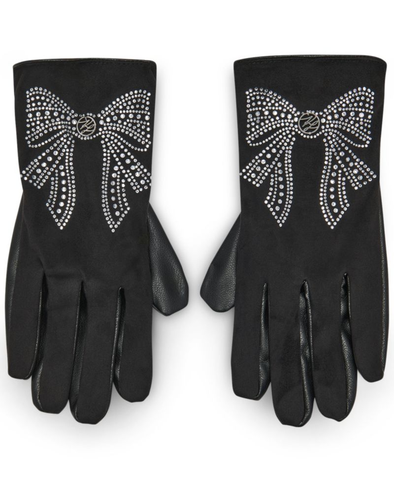 Faux Suede Bow Gloves