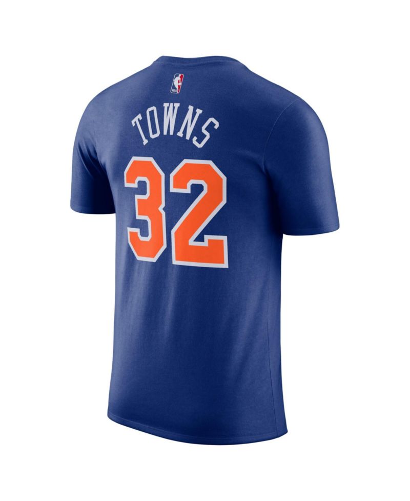 Men's and Women's Karl-Anthony Towns Blue New York Knicks Name & Number T-Shirt - Icon Edition