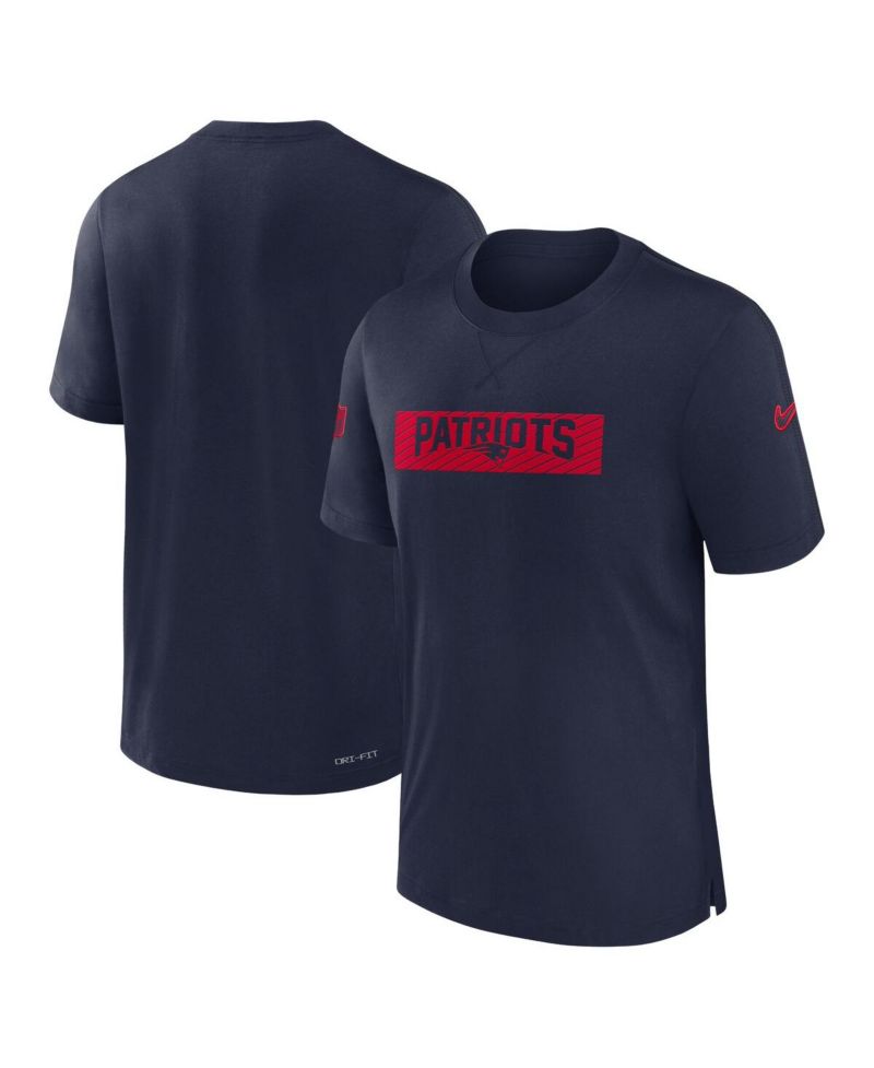Men's Navy New England Patriots Sideline Player Performance T-Shirt