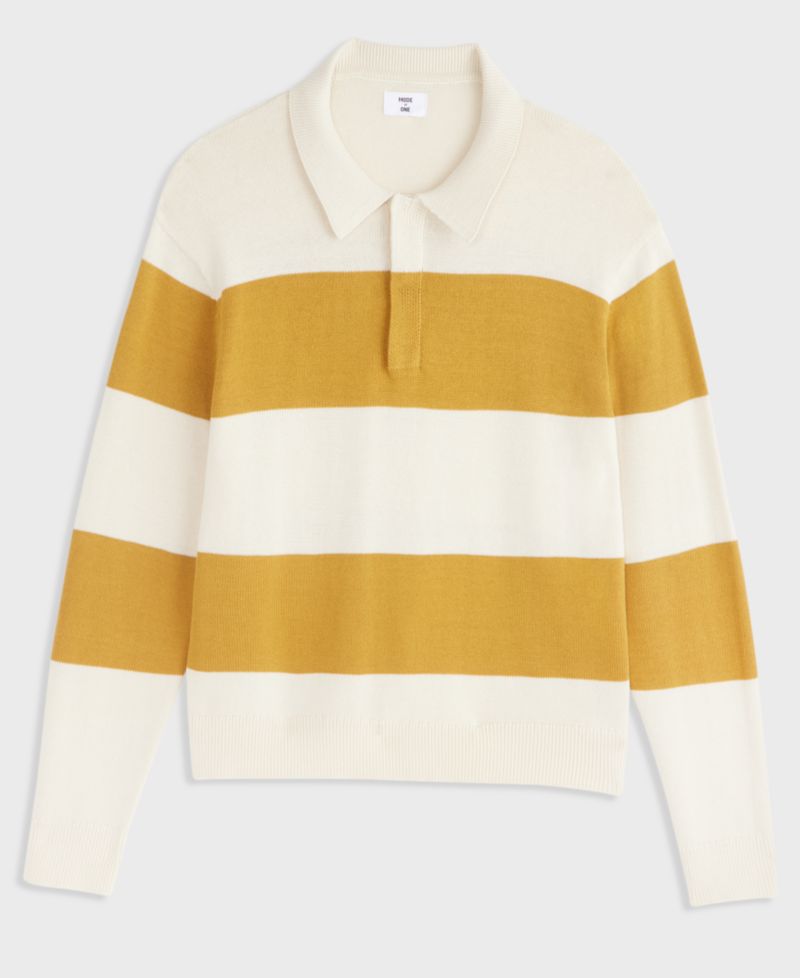 Men's Elio Long-Sleeve Striped Polo Shirt