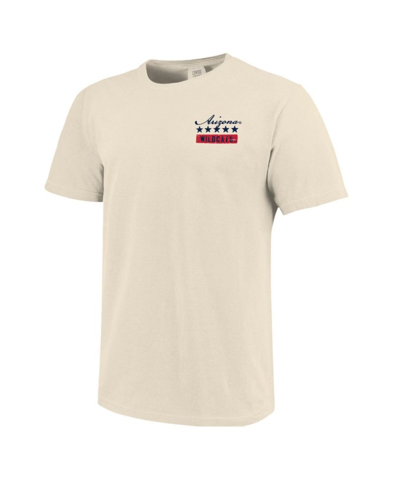 Men's Cream Arizona Wildcats Uncle Sam Mascot T-Shirt
