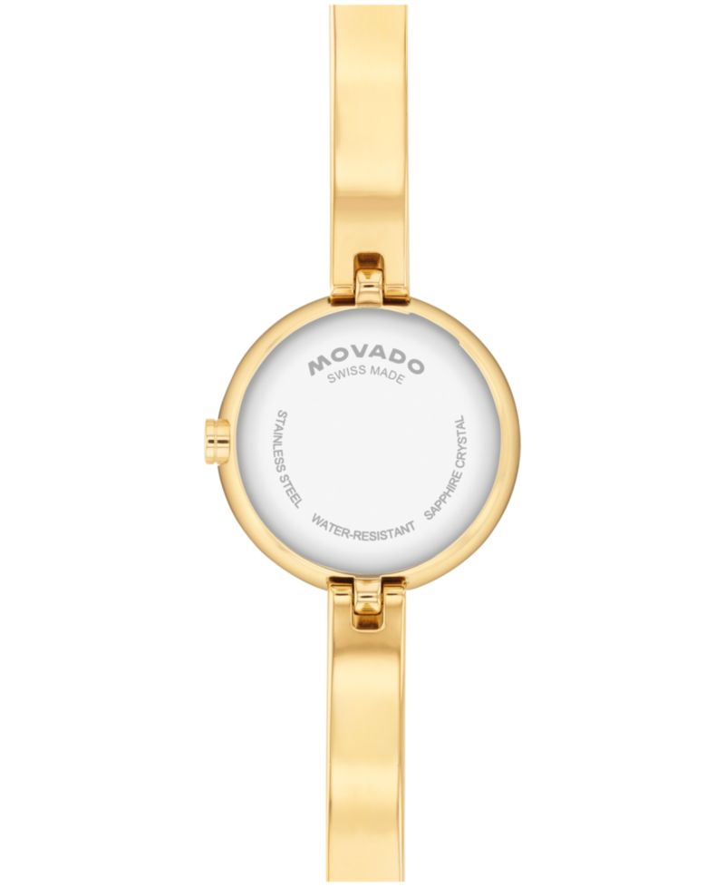 Women's Museum Bangle Round Swiss Quartz Light Yellow Steel Watch, 21.50mm
