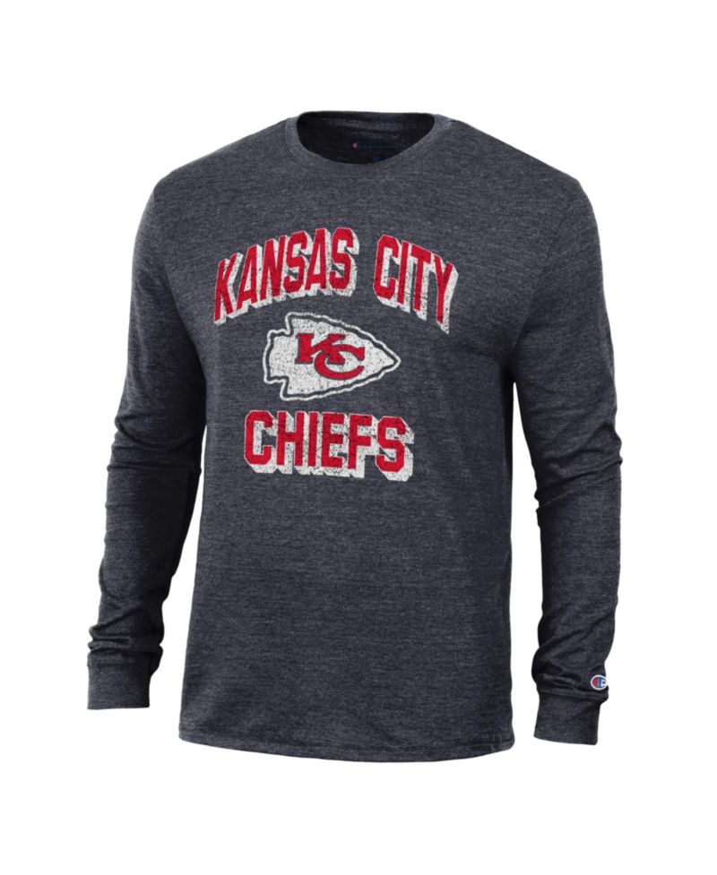 Men's Black Kansas City Chiefs Ultimate Tri-Blend Long Sleeve T-Shirt