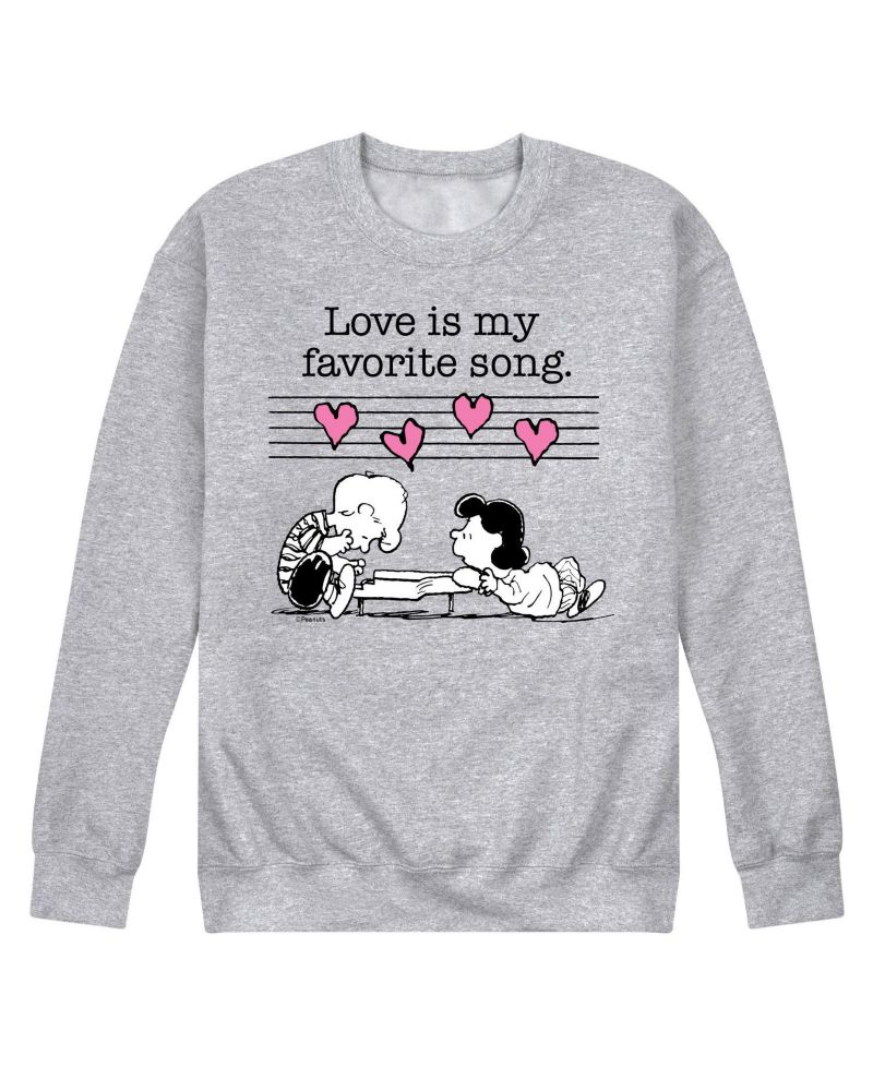 Men's Peanuts Love is Favorite Song Fleece Sweatshirt
