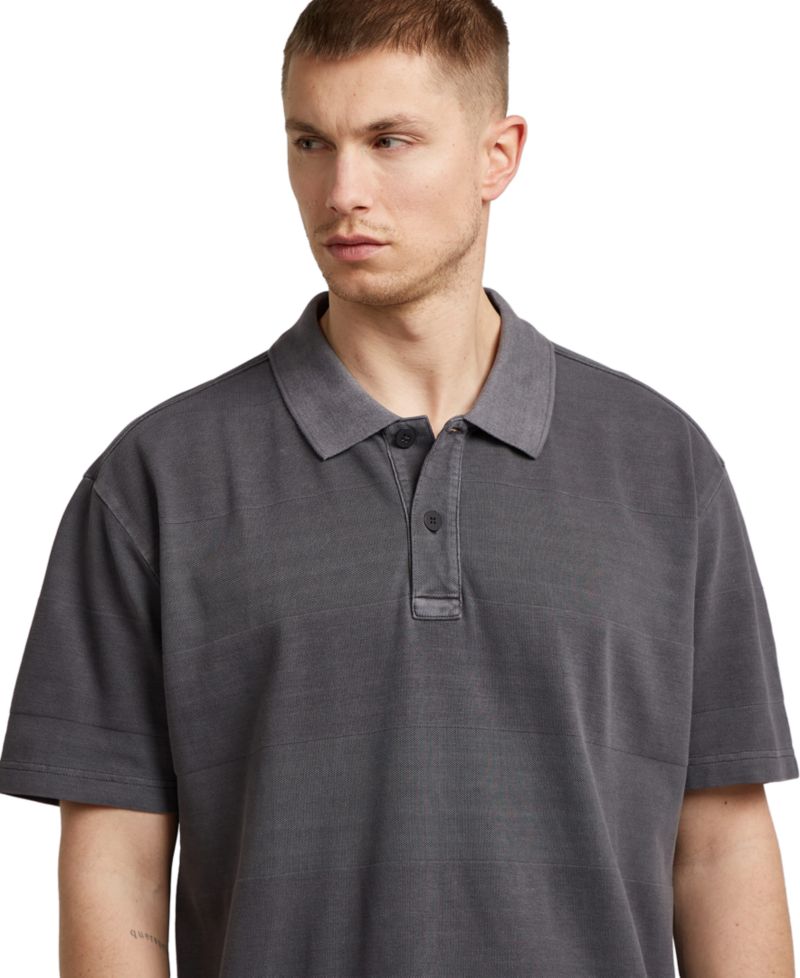 Men's Washed Jacquard Relaxed-Fit Polo Shirt