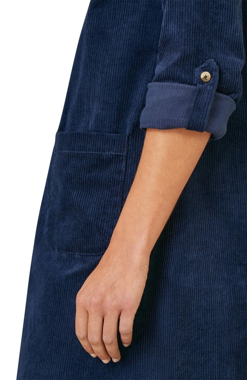 Women's Cord Tunic Dress With Pockets