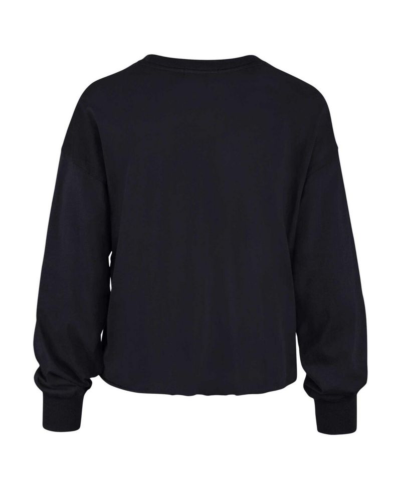Women's Navy Distressed Auburn Tigers Bottom Line Parkway Long Sleeve T-shirt